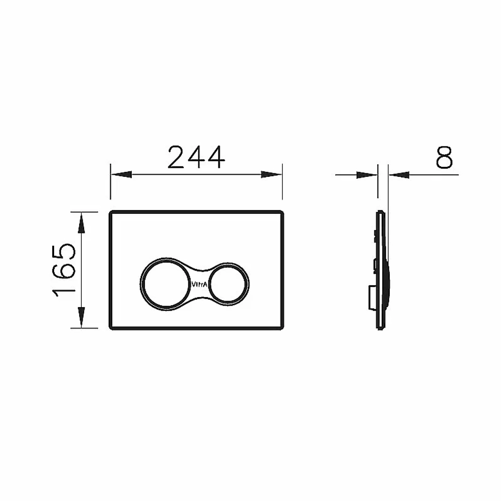 Унитаз подвесной Vitra Sento 9830B003-7207 безободковый, c инсталляцией, с крышкой микролифт, кнопка хром матовый