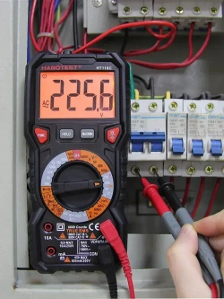 Цифровой мультиметр HT118C Habotest тест батареек поиск проводки емкость температура частота подсветка гнезд