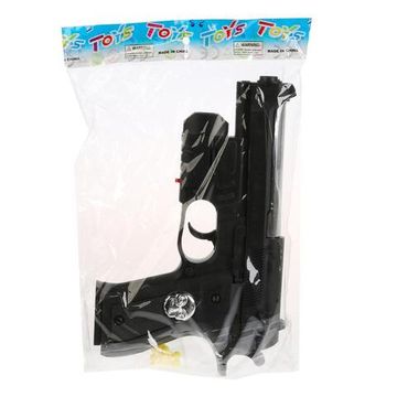 Детский пистолет 22см с черепом, стреляет пульками, в пакете