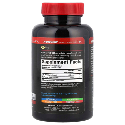 Olympian Labs, DIM, 30 вегетарианских капсул