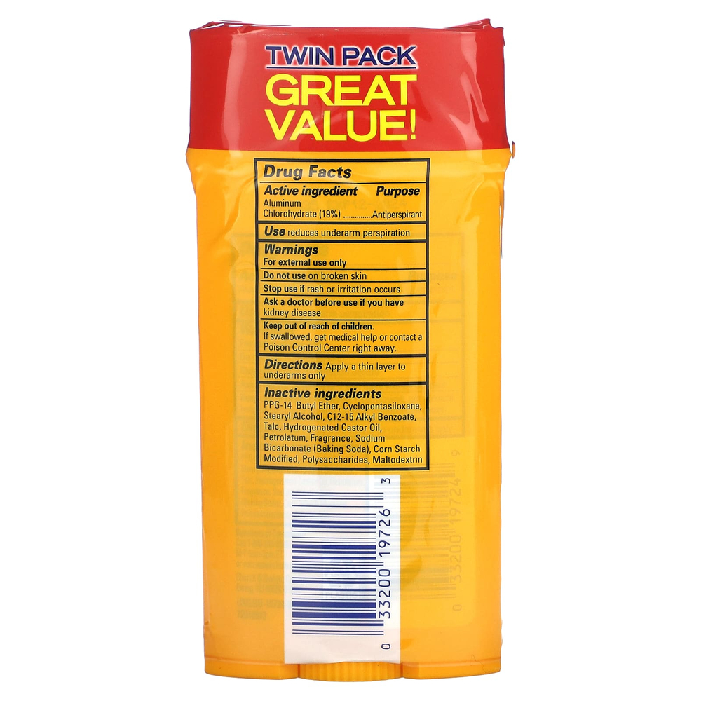 Arm & Hammer, UltraMax, твердый дезодорант-антиперспирант, свежий, 2 упаковки по 73 г (2,6 унции)