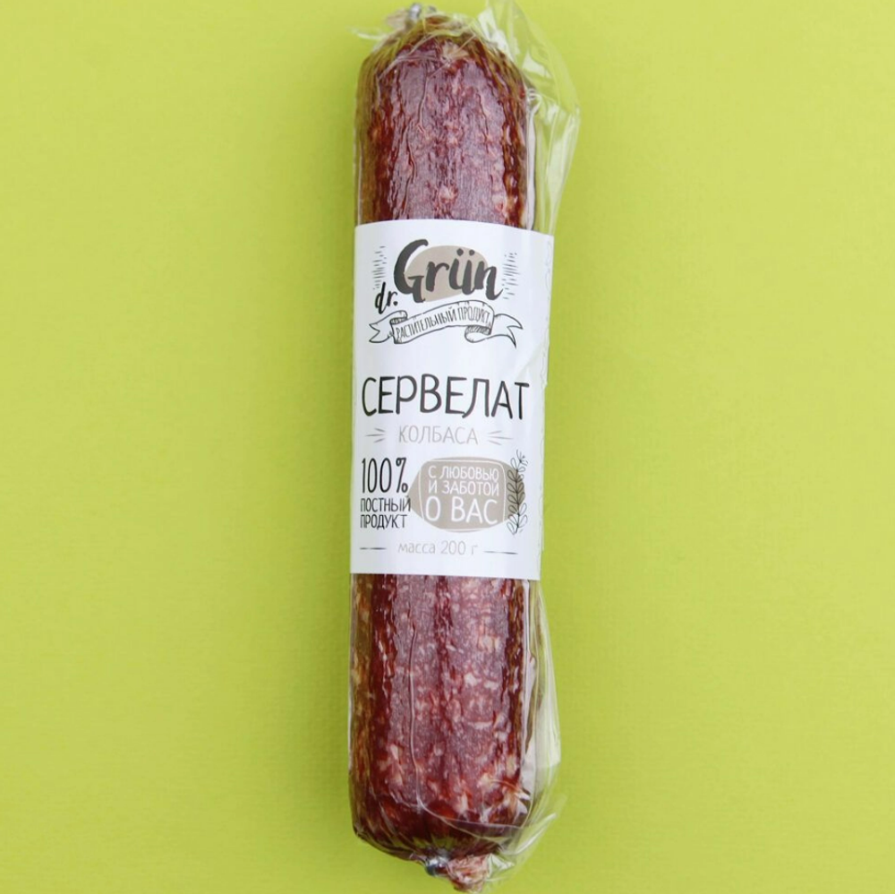 ДГ Продукт растительный Колбаса полукопченая "Сервелат" 200г