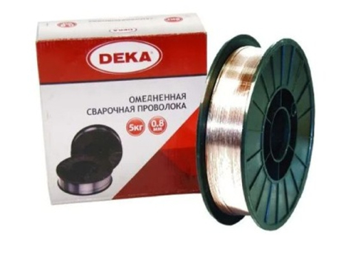 Проволока сварочная омедненная DEKA ER70S-6 0,8мм (5кг/уп)