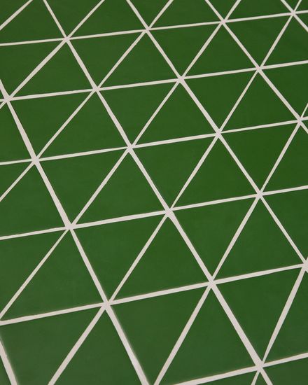 Уличный стол Maurina из оцинкованной стали зелёного цвета с зелёной керамическо плиткой 223 x 101 см