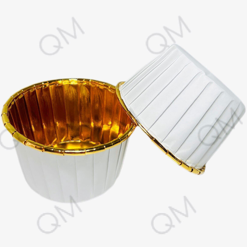 Pasticciere. Форма бумажная "Маффин" 50*40 мм (белая-золотая)