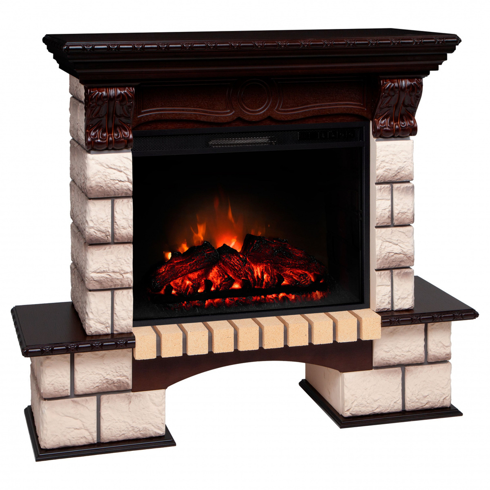 Электрокамин RealFlame Bolero 25,5 NT орех с очагом Sparta 25,5 LED