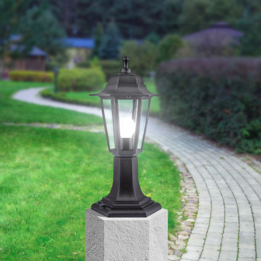 Садово-парковый светильник ЭРА Шестигранные НТУ 06-60-001 черный 6 гранный напольный IP44 Е27 max60Вт