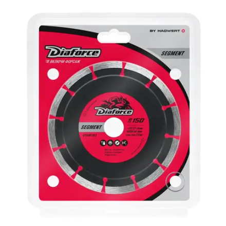 Диск алмазный SEGMENT 150х22,23х8х2,5 мм сухой рез DIAFORCE 500150