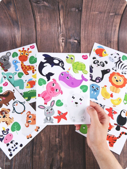 Набор наклеек для детей, стикеры с милыми животными