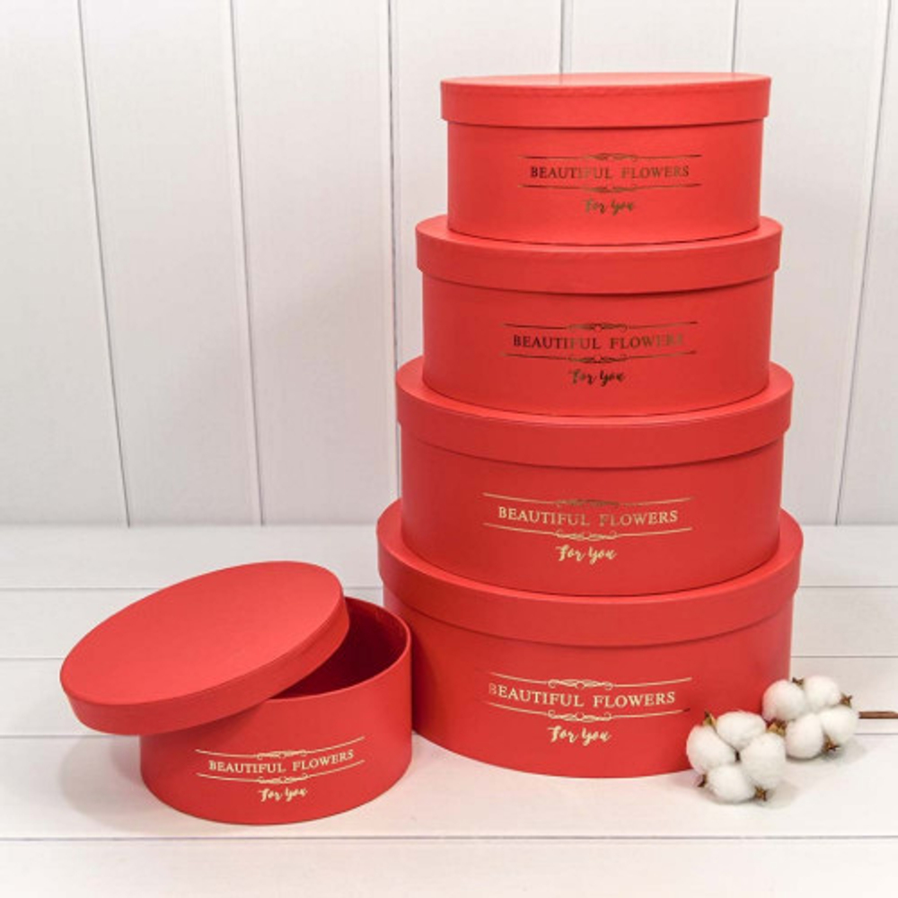 Коробка 31х12.5 см Набор 5 шт "Beautiful Flowers" (Красный)