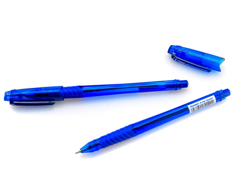 Ручка масляная 0,7 мм, синяя, с грипом "Piano"