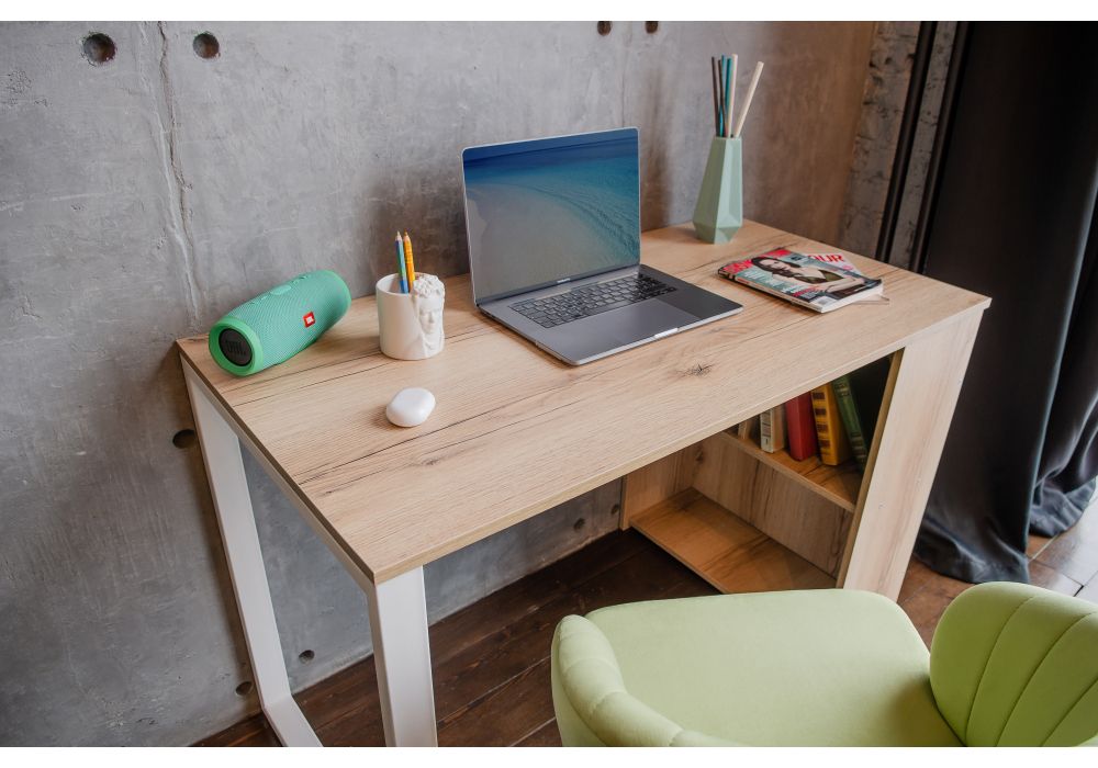 Письменный стол Битти Лофт 116х60х75 дуб делано светлый / белый матовый