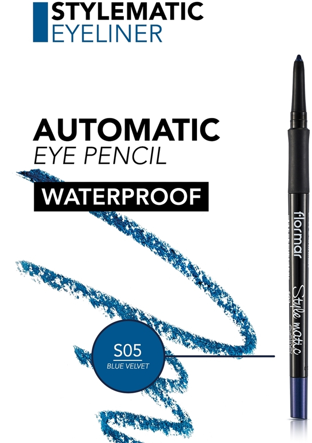 flormar Style Matic Eyeliner - автоматический водостойкий карандаш для глаз, 0,35 g