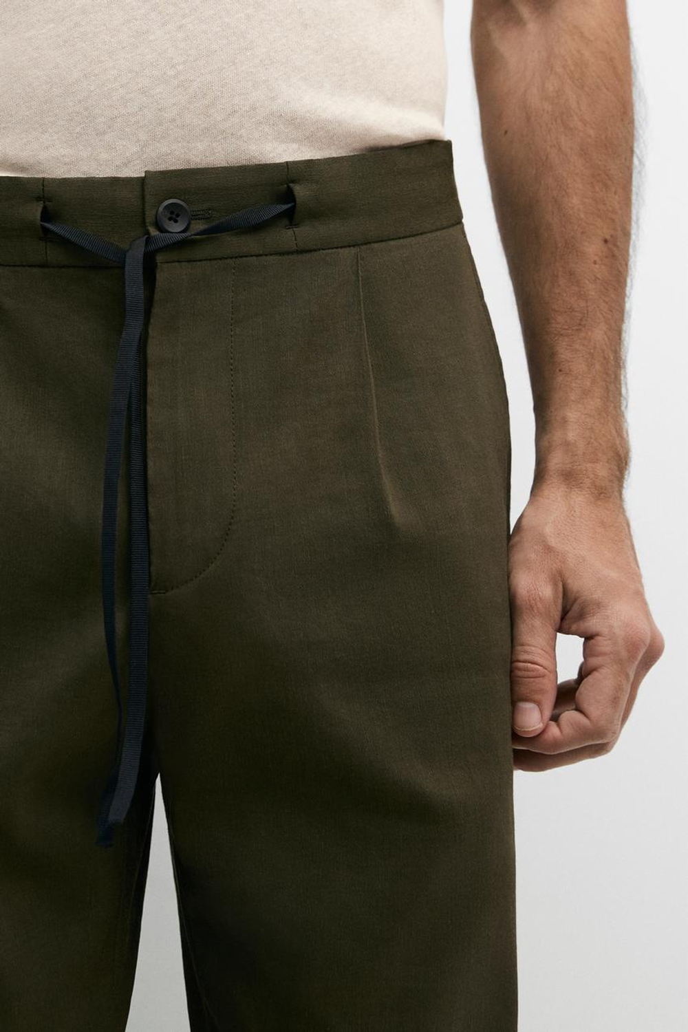 Massimo Dutti Брюки-джоггеры с вытачкам, зеленый