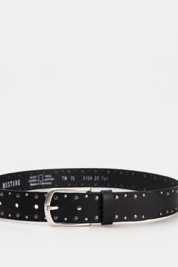 Ремень взрослый MUSTANG Leather belt in 35mm with rivets and buckle in polished silver