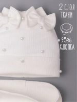 Шапка для девочки на весну с ушками и снуд