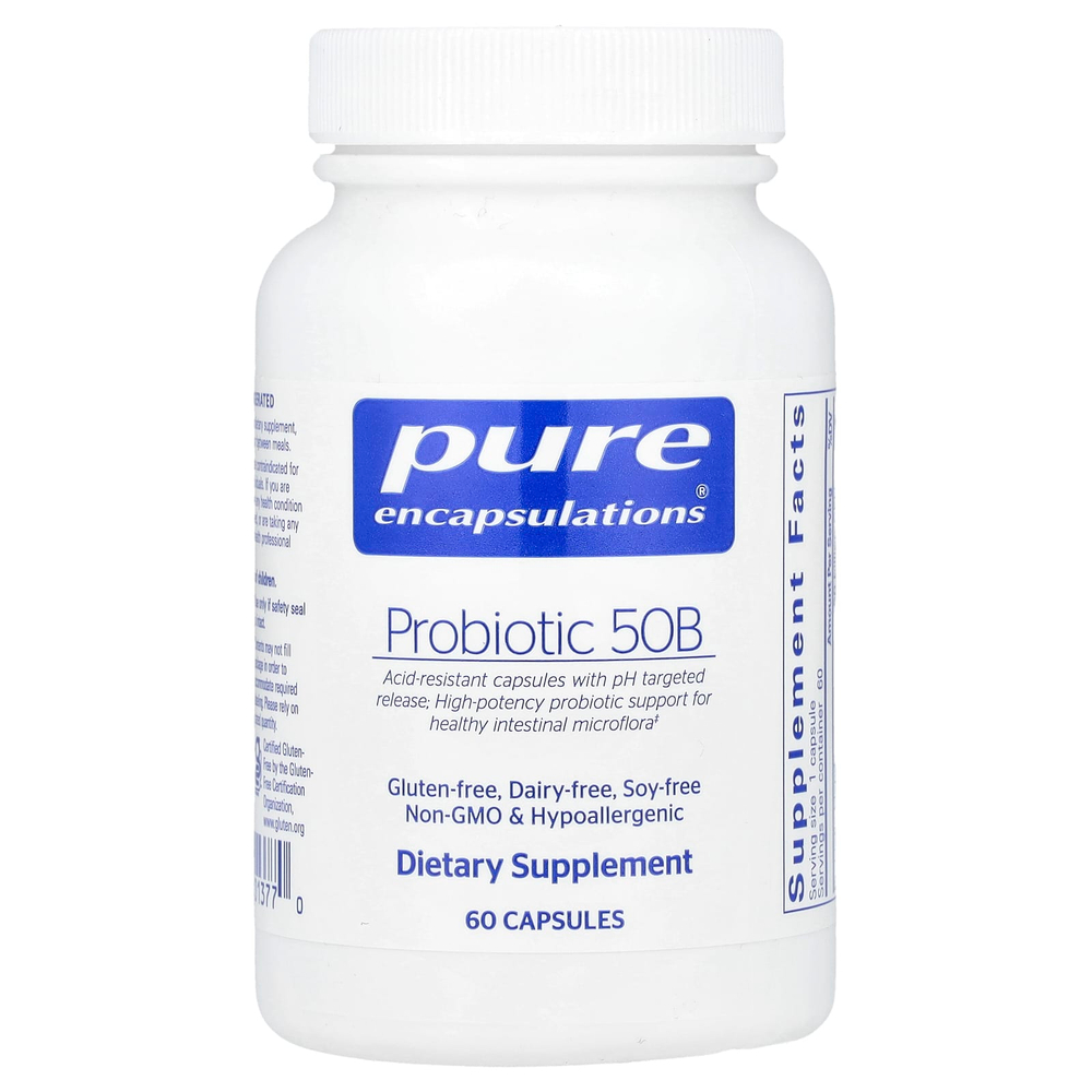 Pure Encapsulations, Пробиотик 50B, 60 капсул