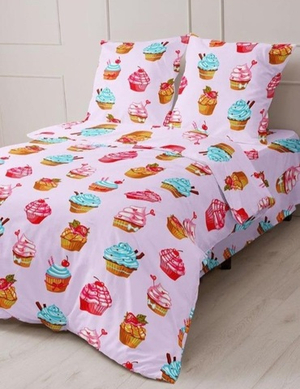 КПБ Бязь "Пирожное 21163" 1,5СП Прост 1,5*2,2; Под 1,5*2,15; нав. 70/70 2шт