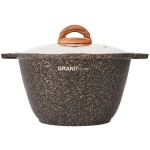 Кастрюля 4л «Granit ultra» (black-gold) со стеклянной крышкой кгбг42а