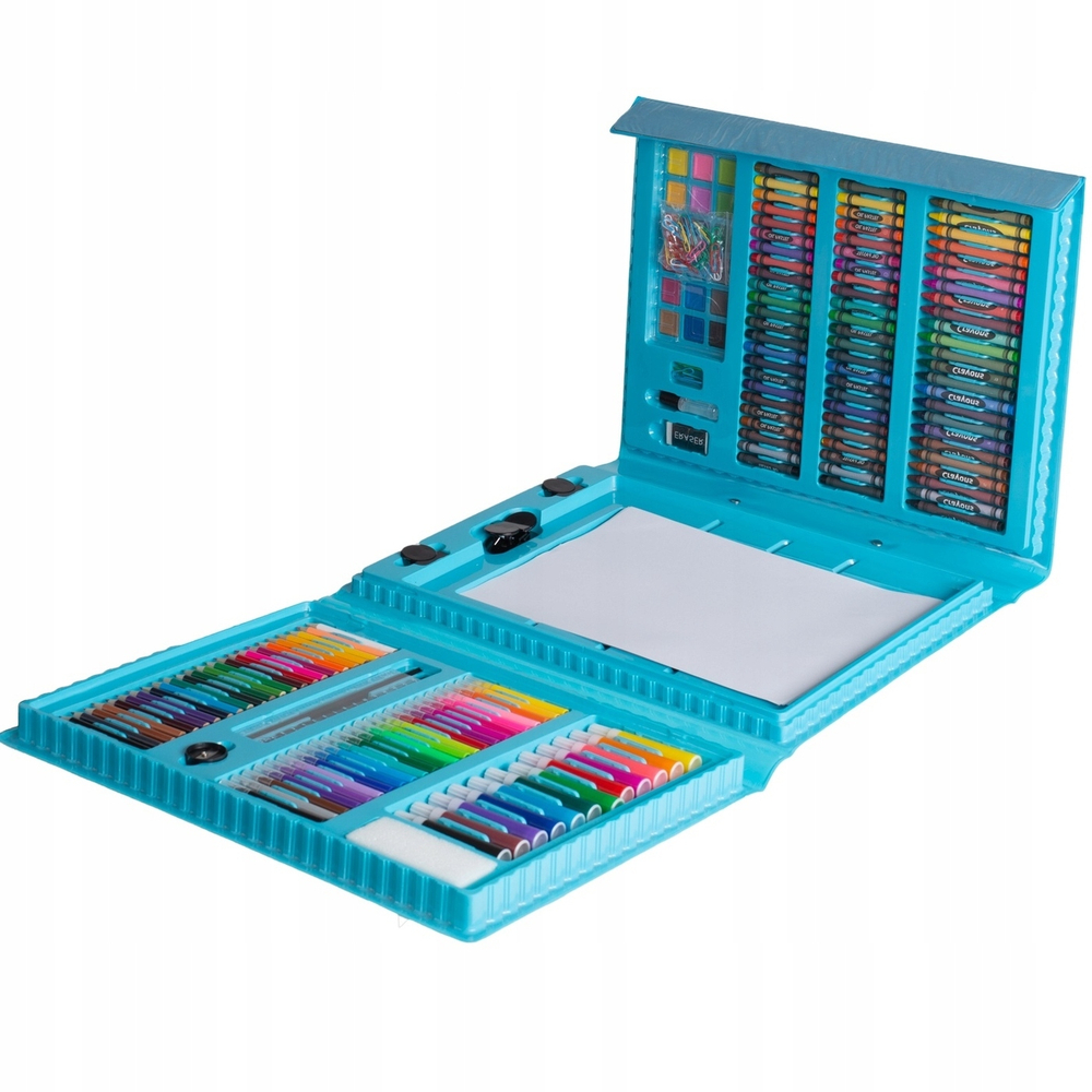 Чемоданчик "Набор Юного художника" для рисования Super Mega Art Set 208 предметов с мольбертом синий