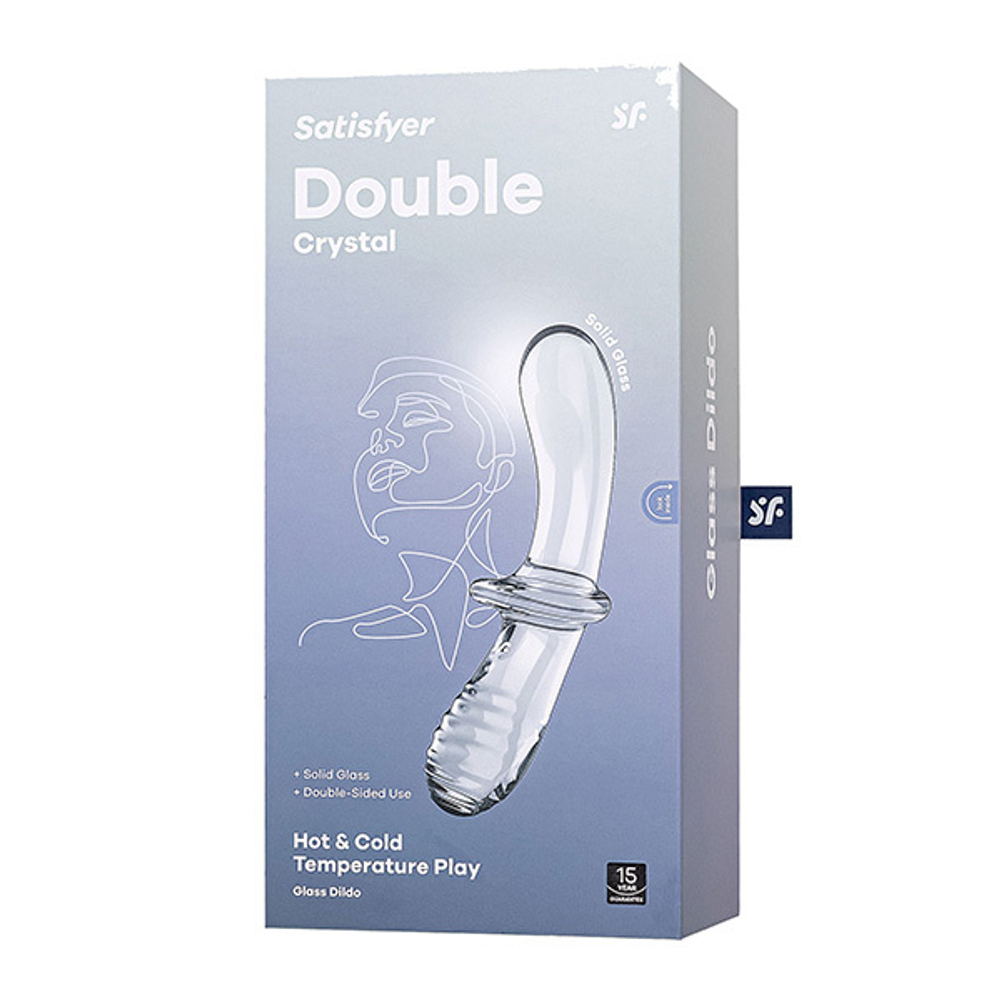 Прозрачный двусторонний стеклянный фаллоимитатор 19,5см Satisfyer Double Crystal 4045665
