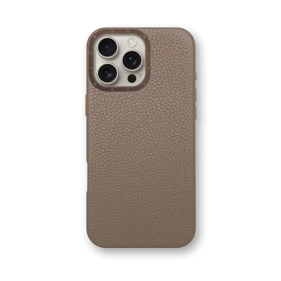 Чехол для iPhone 16 - Зернистая кожа - бежевый