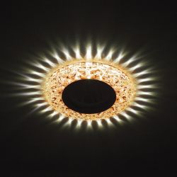 Светильник встраиваемый cо светодиодной подсветкой ЭРА DK LD4 TEA/WH под лампу MR16 GU5.3 оранжевый