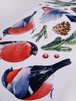 Новогодние наклейки стикеры на подарки, окна, декор для дома