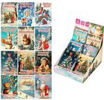 Открытка новогодняя 1шт. 7х10см. "Ретро" картон, ассорти 12 диз. (Золотая сказка)