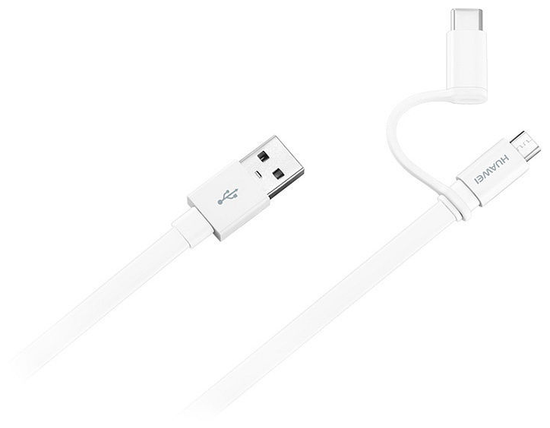 Кабель HUAWEI USB - microUSB/USB Type-C (AP55S), 1.5 м, белый