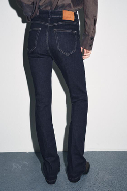 ZARA ДЖИНСЫ BOOTCUT С ВЫСОКОЙ ПОСАДКОЙ — ZW COLLECTION, СИНИЙ
