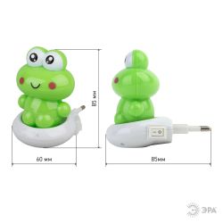 Ночник - светильник светодиодный ЭРА NN-608-SW-GR в розетку с выключателем зеленый