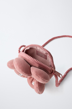 ZARA СУМКА С ЦВЕТКОМ, РОЗОВЫЙ