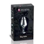 Анальная втулка для электростимуляции Big John - 13 см. (Цвет: серебро)