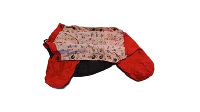 Комбинезон,  утепленный байкой 23 девочка (обхват груди 42 - 49) черный - красный