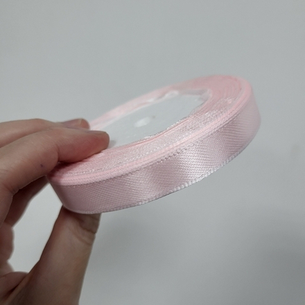 Лента атласная 12 мм Пепельно-розовая, 23 м