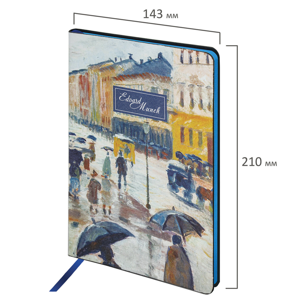Блокнот А5 (143x210 мм) BRAUBERG VISTA "Edvard Munch" под кожу гибкий 80 л. (2 штуки в упаковке)