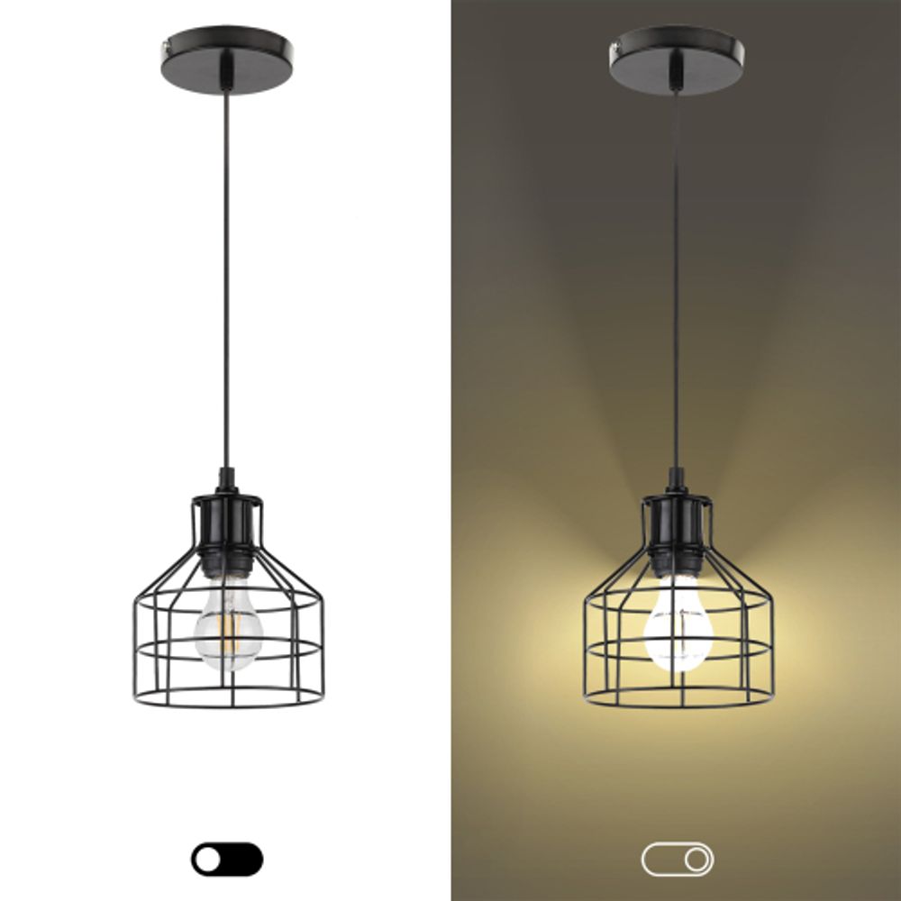 Светильник подвесной ЭРА PL9 BK под лампу E27 высота плафона 230мм подвеса 800мм черный