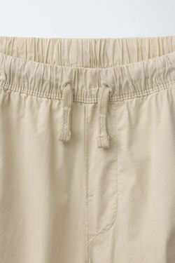 ZARA БРЮКИ STRAIGHT ИЗ ПОПЛИНА, БЕЖЕВЫЙ