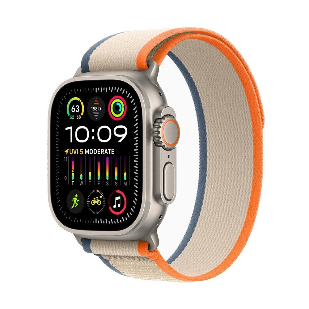 Apple Watch Ultra 2 49 mm Titanium Case Orange/Beige Trail Loop (M/L)