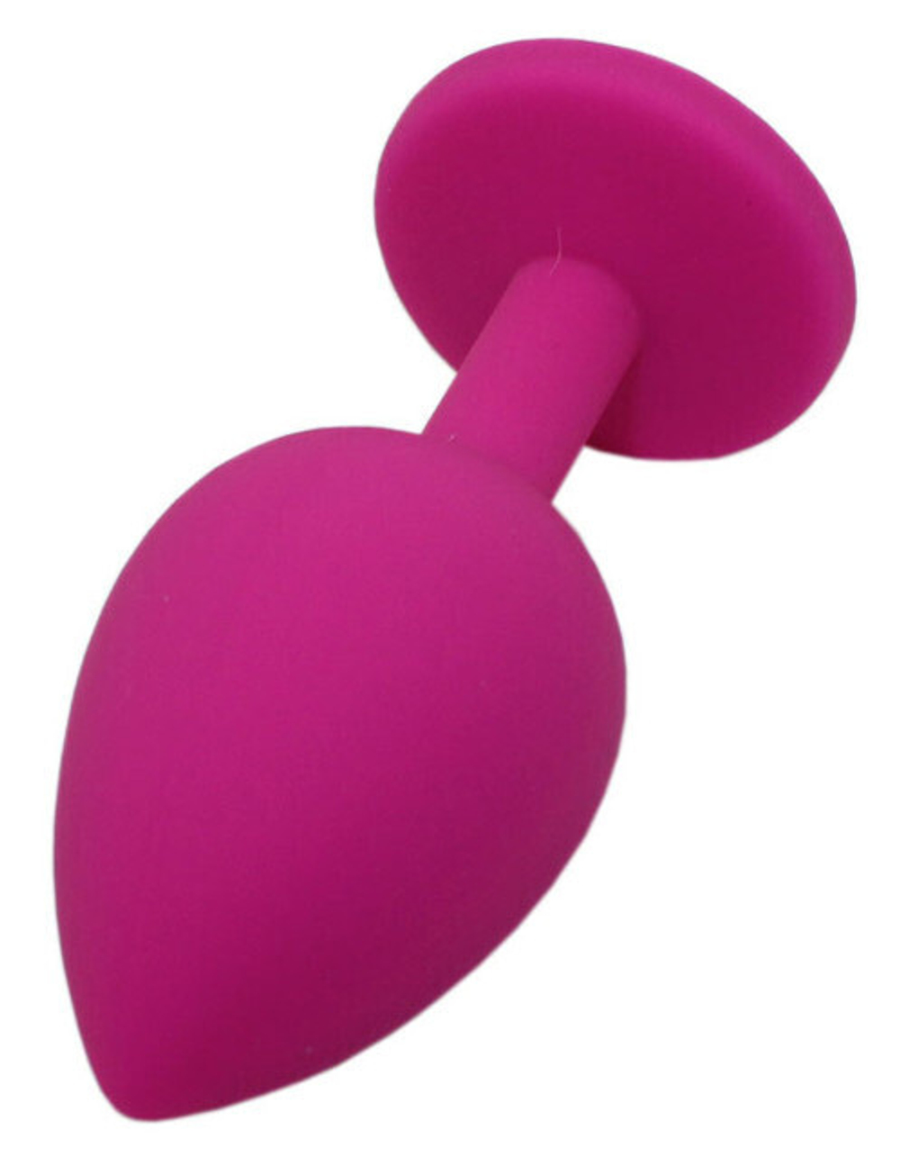 Средняя анальная пробка малиновая с прозрачным кристаллом (Цвет: малиновый с прозрачным)