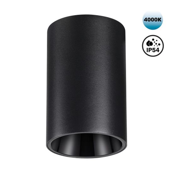 359419 OVER NT24 376 черный Светильник накладной влагозащищённый IP54 LED 10W 170-265V 4000К 830Лм RECTE