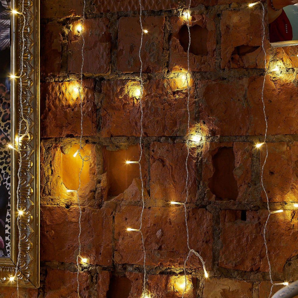 ULD-C3020-264-TTK WARM WHITE IP44 Занавес светодиодный с эффектом мерцания. 3х2м. 264 светодиода. Теплый белый свет. Провод прозрачный. TM Uniel