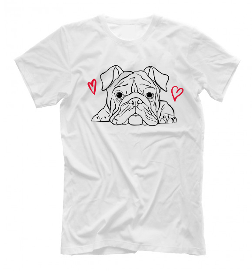 Футболка двусторонняя "Английский бульдог - любовь"