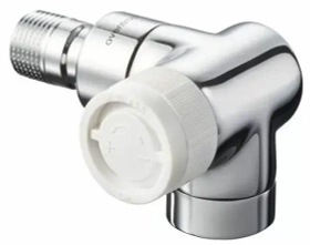 Кран под термоголовку для радиатора верхний угловой трехосевой правое подключение 1/2* Oventrop E хромированный