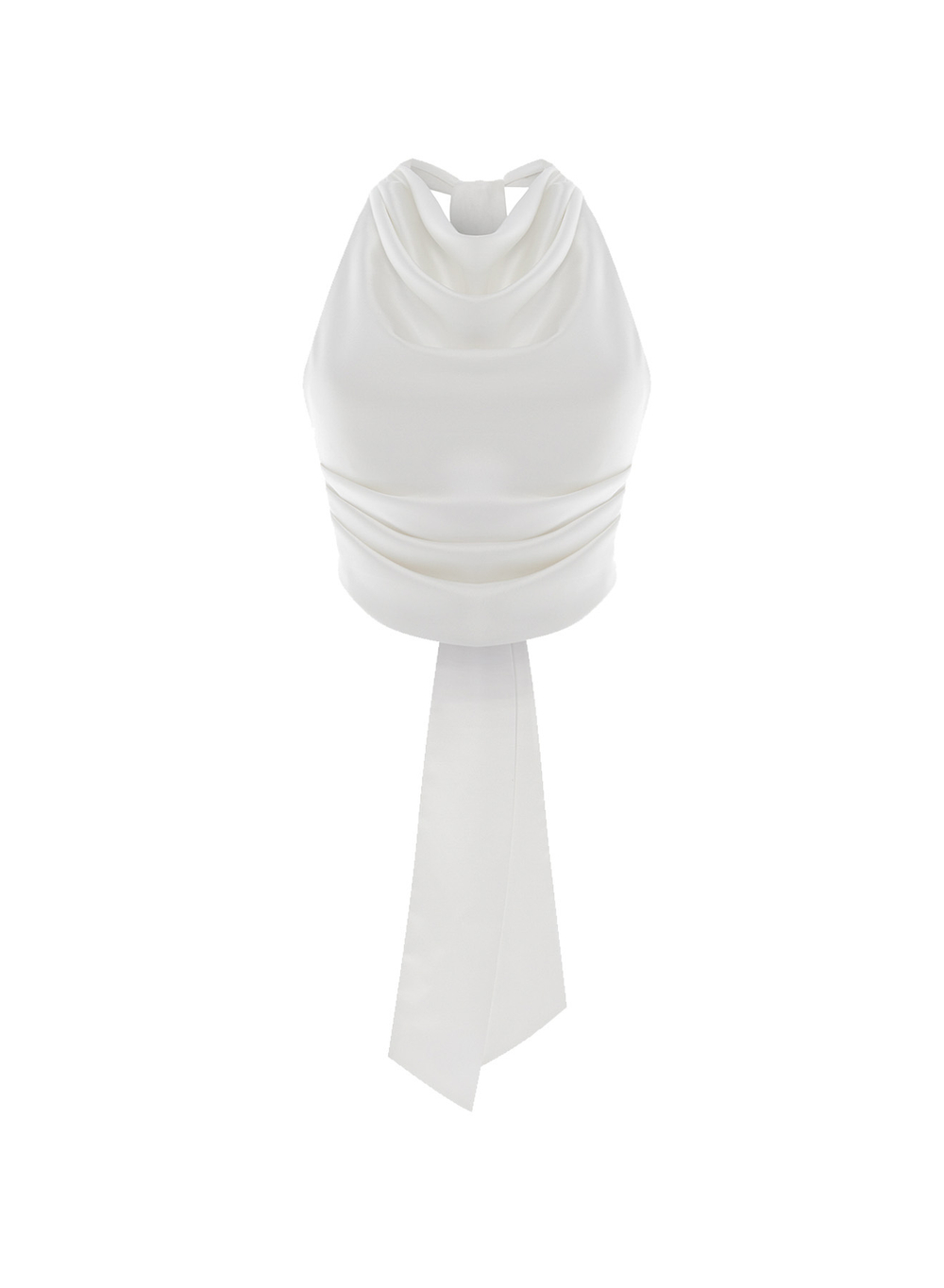 Топ из сатина с открытой спиной драпированный