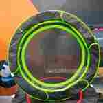 Каркасный батут, диаметр 3,3 фт, черно-зеленый