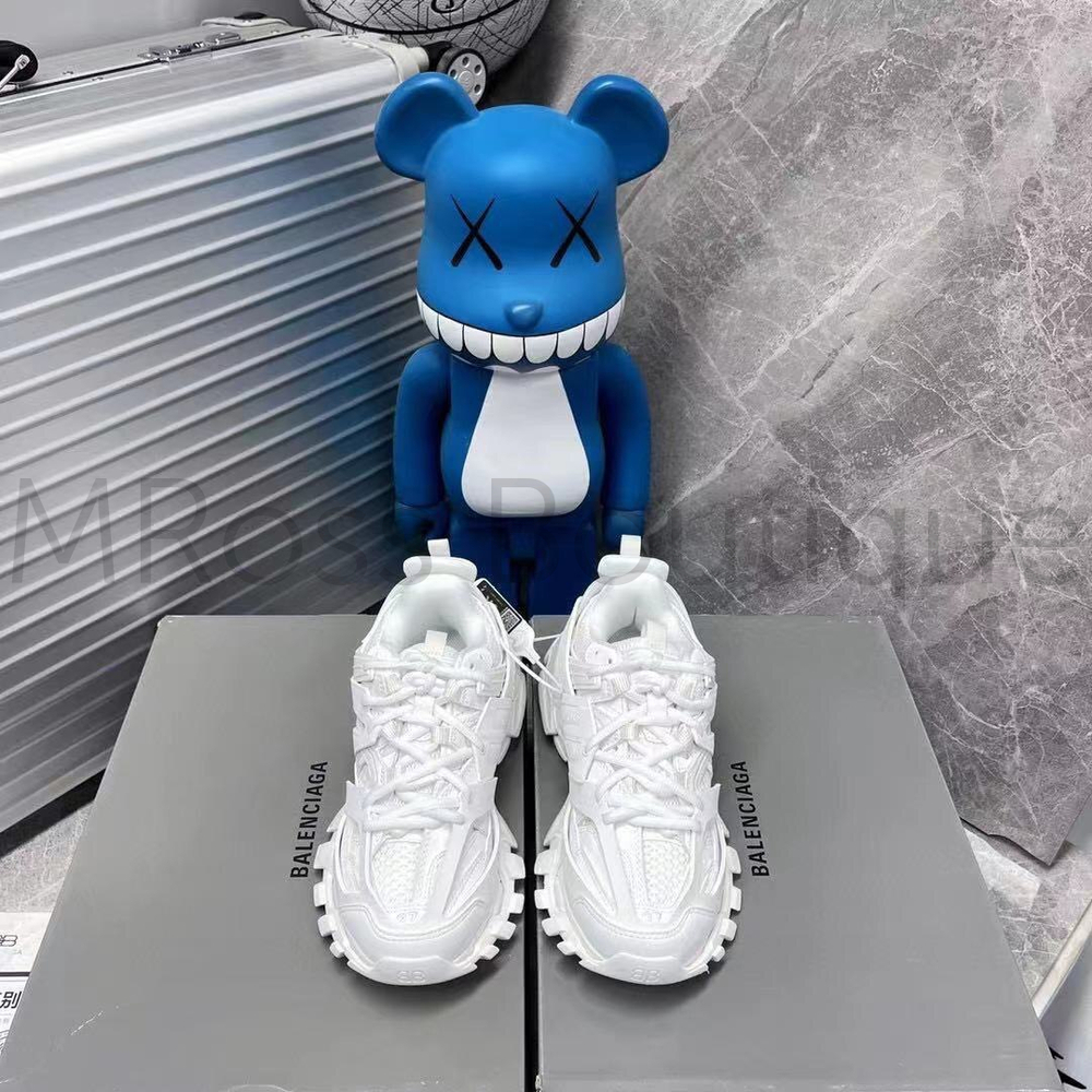 Белые кроссовки Balenciaga Track Trainers Recycled Sole