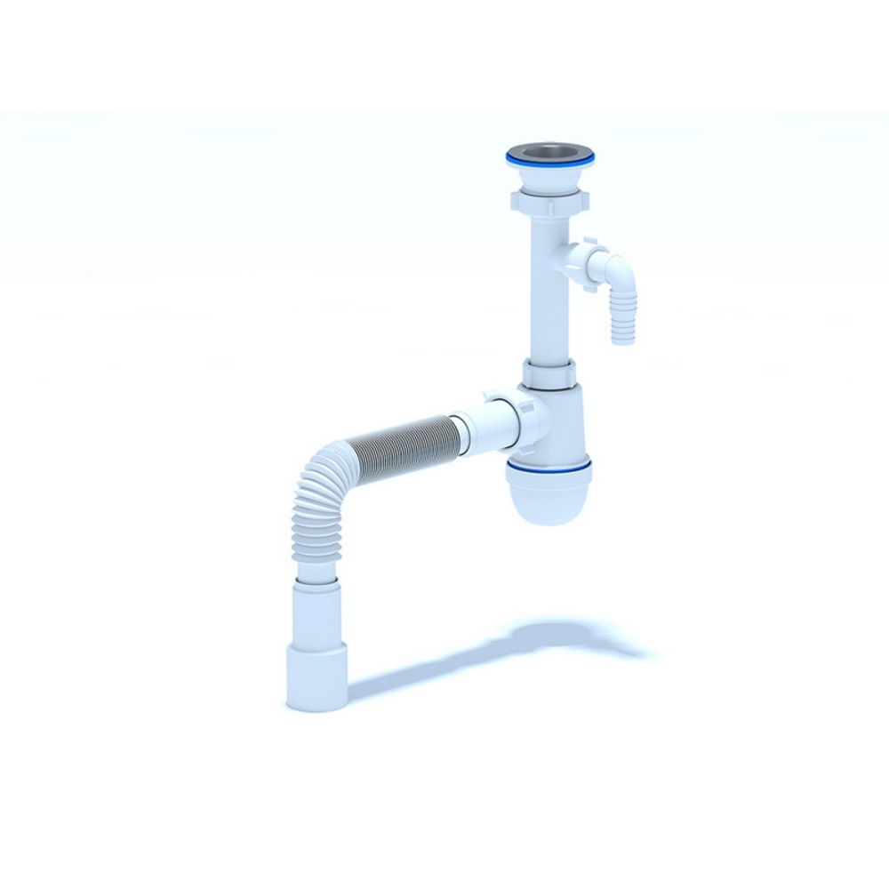 Сифон д/умыв. C0315 (1 1/2"*40)+отв. ДСМ, с гофрой 40х40/50 (АниПласт)