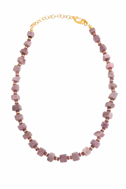 Бусы из розового турмалина, рубеллит, премиальная позолоченная фурнитура